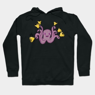 Octopus Ringing Handbells Cartoon Hoodie